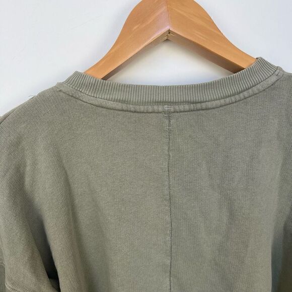 Free People Ooh La Ruffle Sweatshirt long sleeve pullover top green size XS - Picture 9 of 13